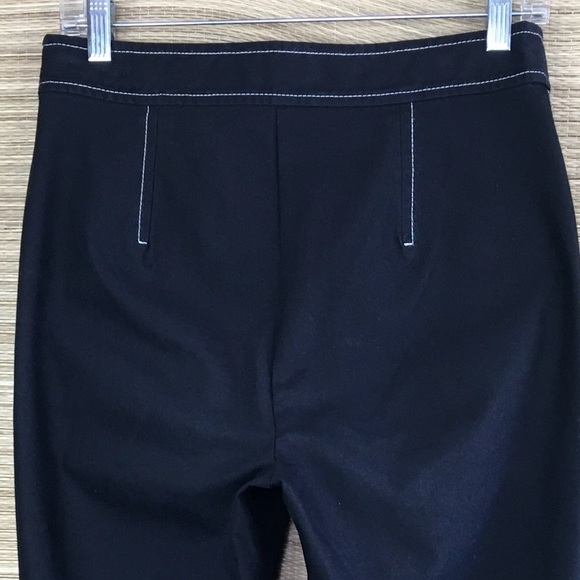 Theory Bimsa Approach Contrast Stitch Stretch Cotton Ankle Pant In Black… - Picture 6 of 11